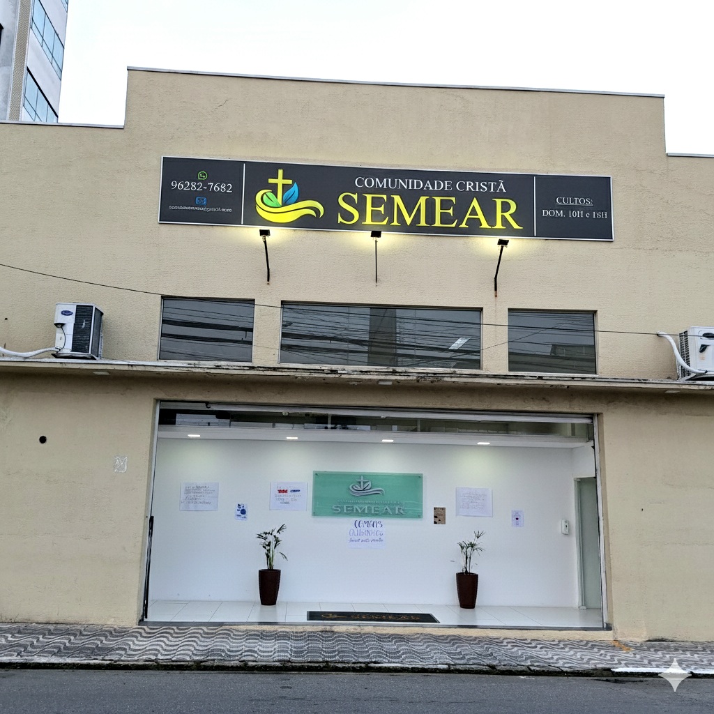Fachada da Comunidade Cristã Semear em Suzano